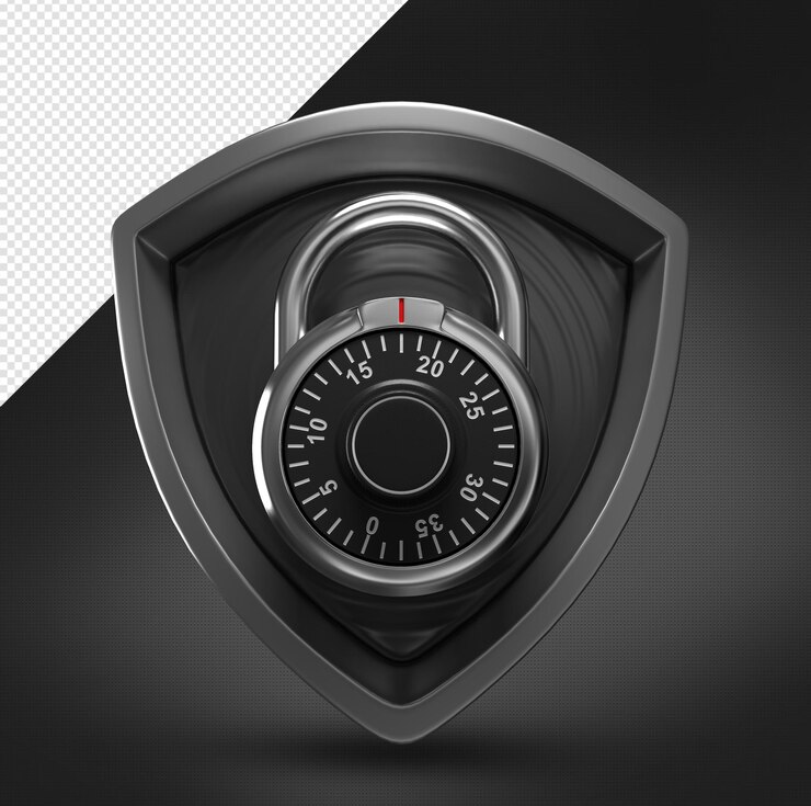 PSD coat of arms with silver twist combination padlock