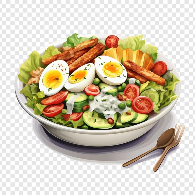 PSD cobb salad isolated on transparent background