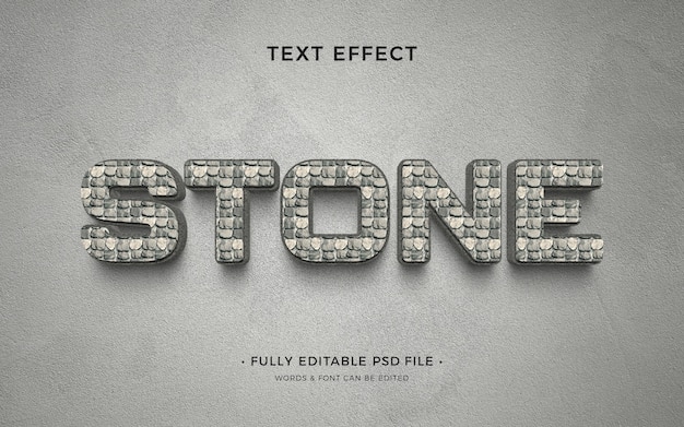 PSD cobblestones text effect