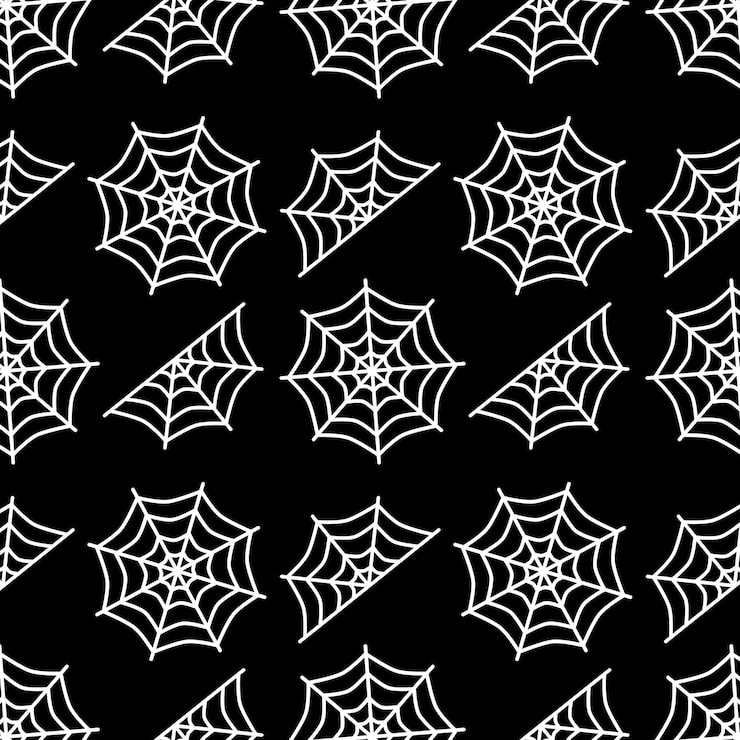 PSD cobweb repeating pattern on black background