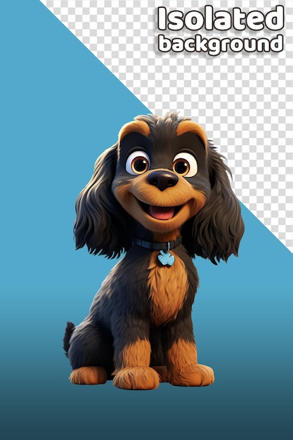 Cocker spaniel hond stripfiguur clipart met een geïsoleerde achtergrond