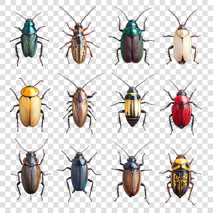 PSD cockroach isolated on a transparent background