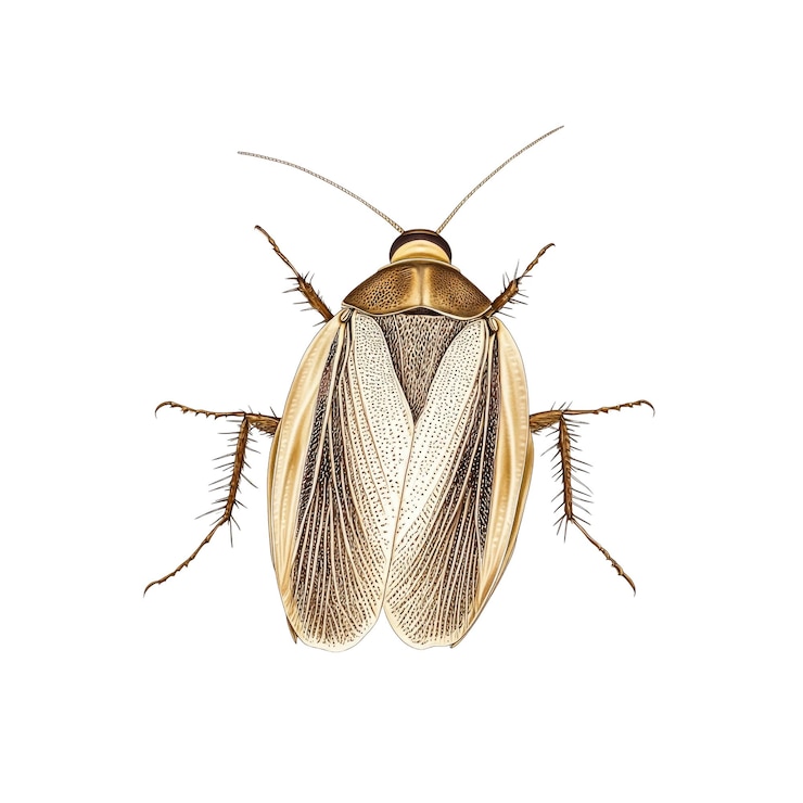 PSD cockroach isolated on white background