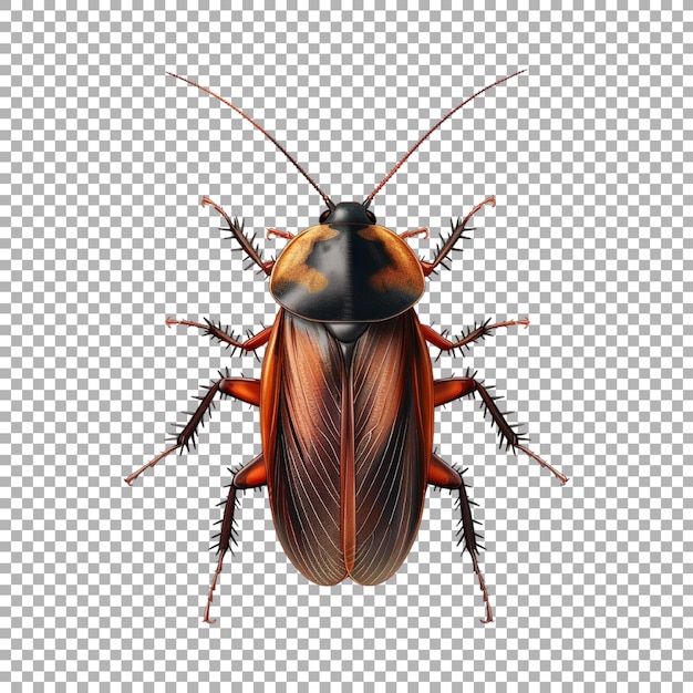 cockroach on transparent background ai generated