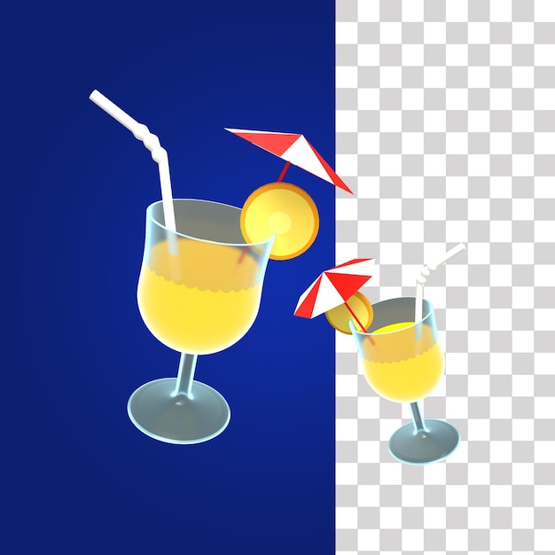 PSD cocktail 3d illustratie