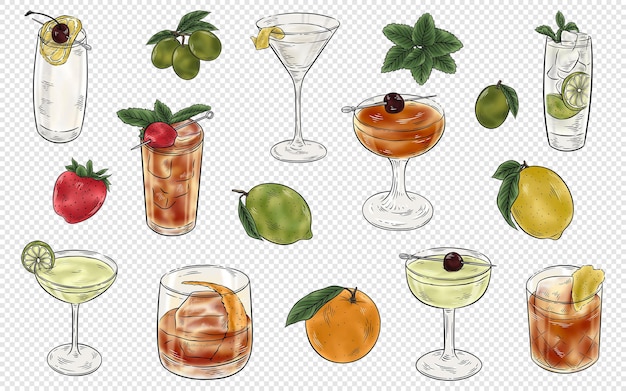 Cocktail clipart illustraties