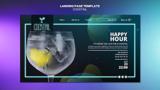 PSD cocktail concept bestemmingspagina sjabloon