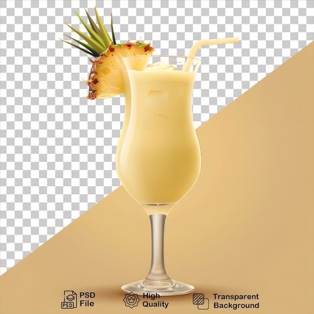 PSD a cocktail cup with pineapple isolated on transparent background