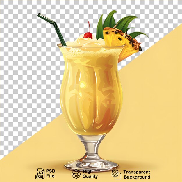 PSD a cocktail cup with pineapple isolated on transparent background