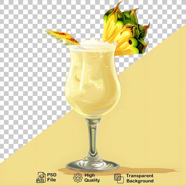 A cocktail cup with pineapple isolated on transparent background