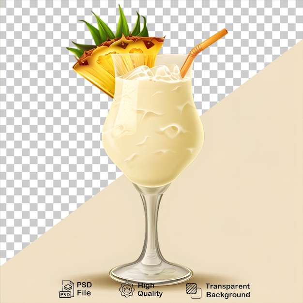 PSD a cocktail cup with pineapple isolated on transparent background