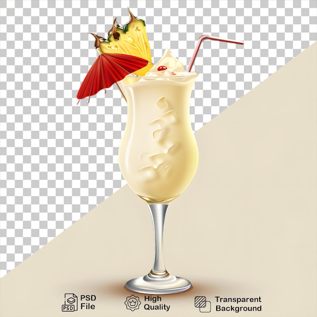 PSD a cocktail cup with pineapple isolated on transparent background