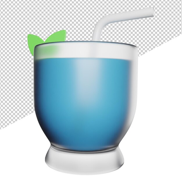 PSD cocktail drink juice 3d rendering icon illustration