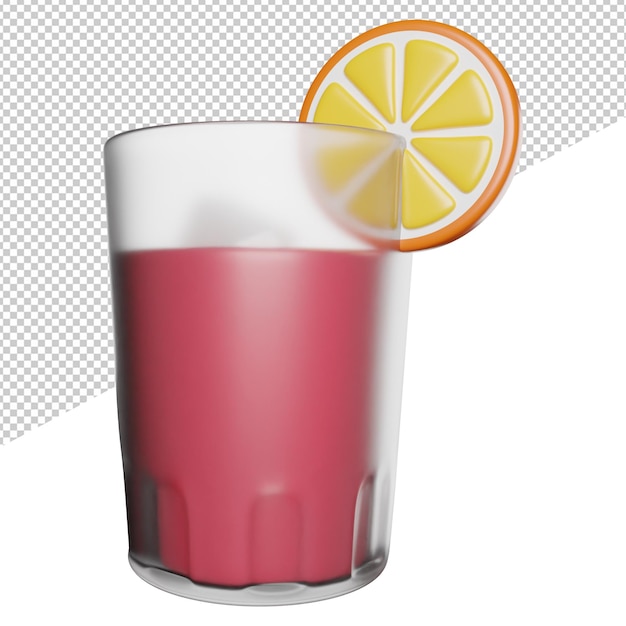 PSD illustrazione dell'icona di rendering 3d di cocktail drink juice
