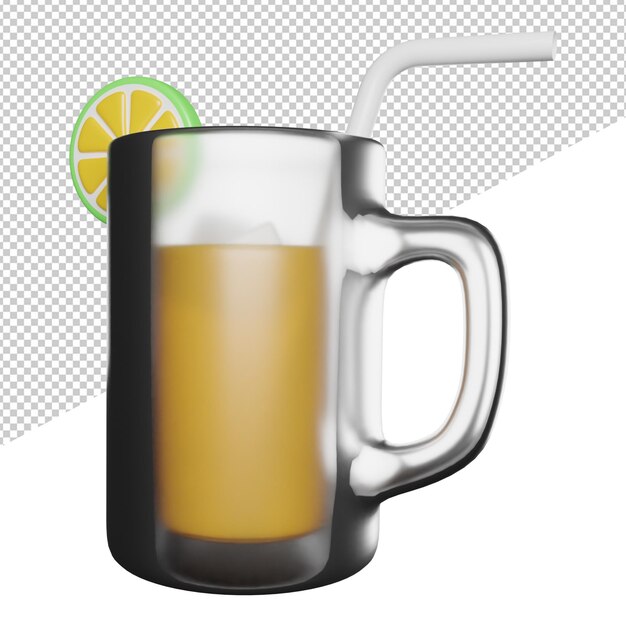 PSD cocktail drink juice 3d rendering icon illustration