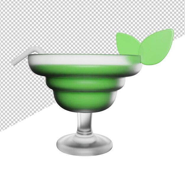 PSD illustrazione dell'icona di rendering 3d di cocktail drink juice