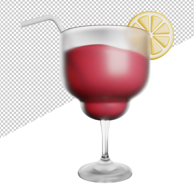 PSD illustrazione dell'icona di rendering 3d di cocktail drink juice