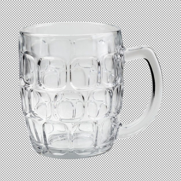 PSD cocktail glass empty beer mug isolated on alpha background