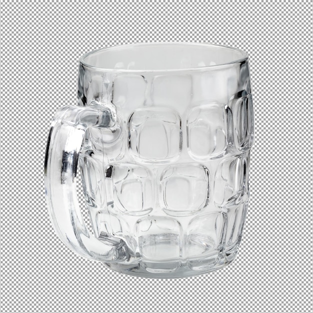 PSD cocktail glass empty beer mug isolated on alpha background