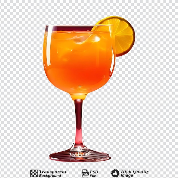 PSD cocktail glass a glass of tequila sunrise isolated on transparent background