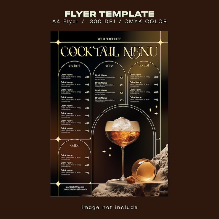 PSD cocktail menu