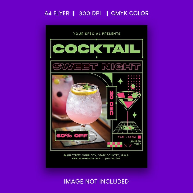 Flyer della festa del cocktail night