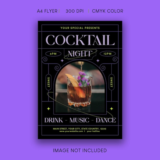 Flyer della festa del cocktail night