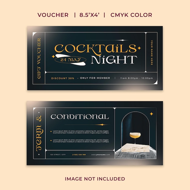 PSD cocktail night party voucher