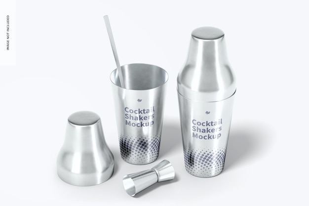 Cocktail shaker set mockup