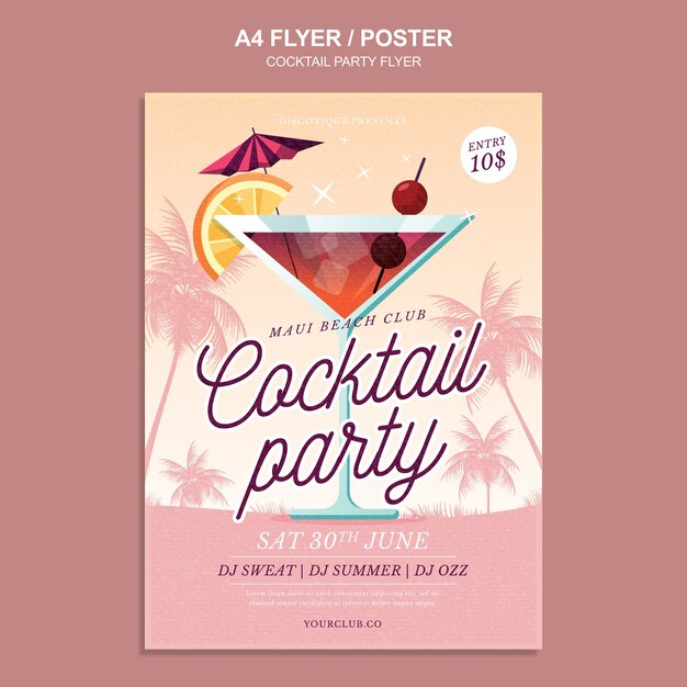 PSD cocktailfeest flyer