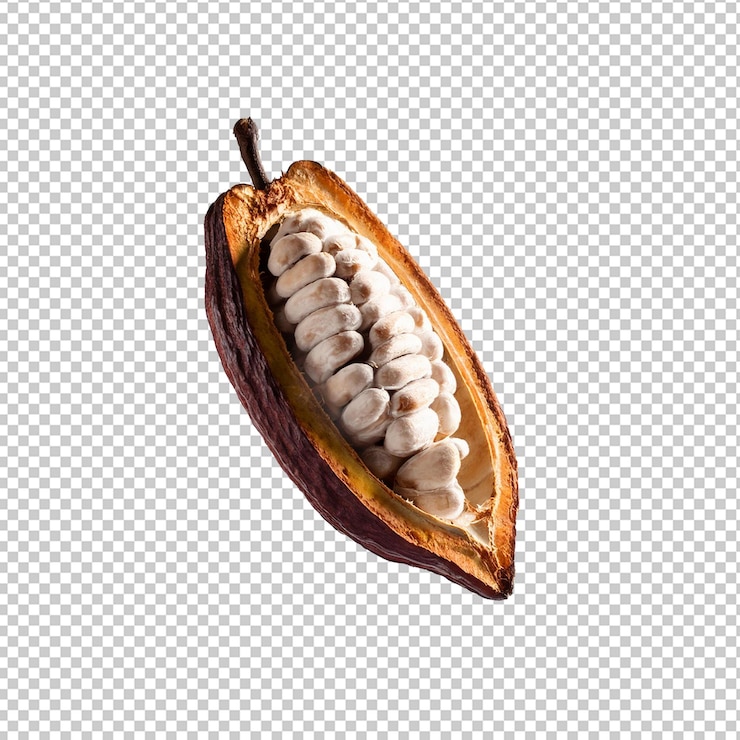 PSD cocoa fruit isolated on transparent background