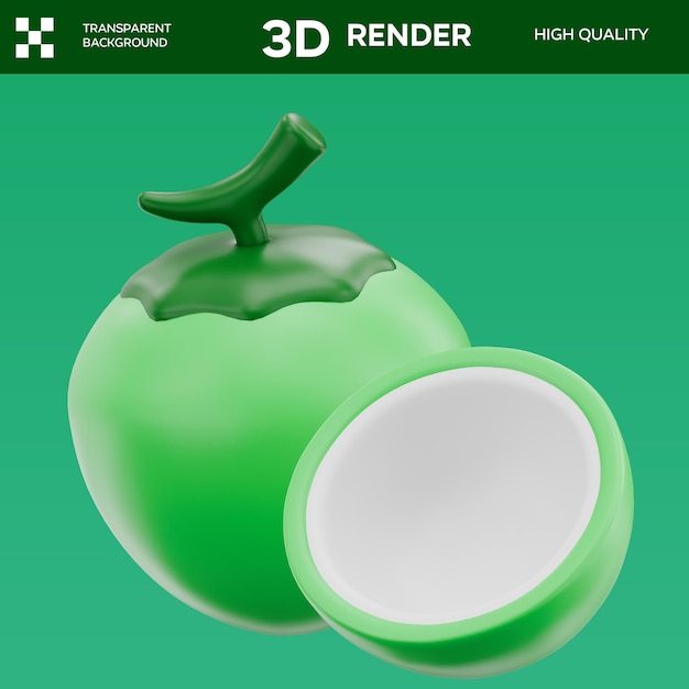 Coconut 3D object icon