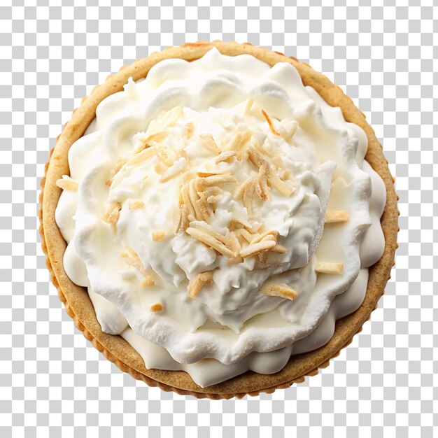 PSD coconut cream pie on transparent background