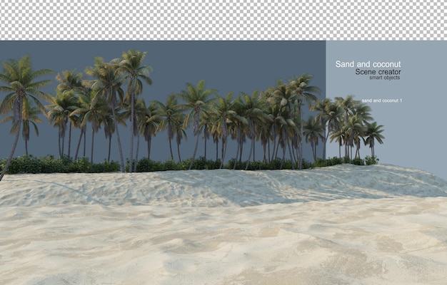 PSD coconut on different levels of sand