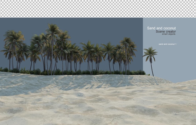 PSD coconut on different levels of sand