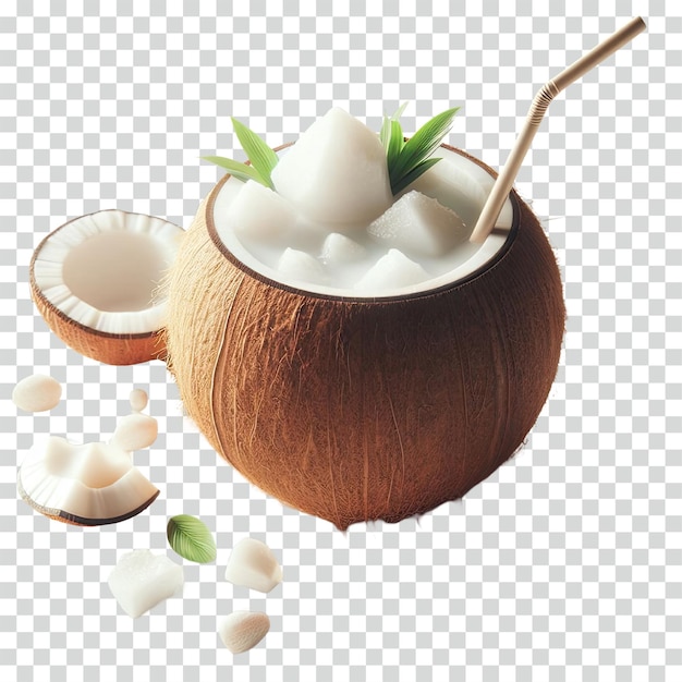 PSD coconut drink transparent background