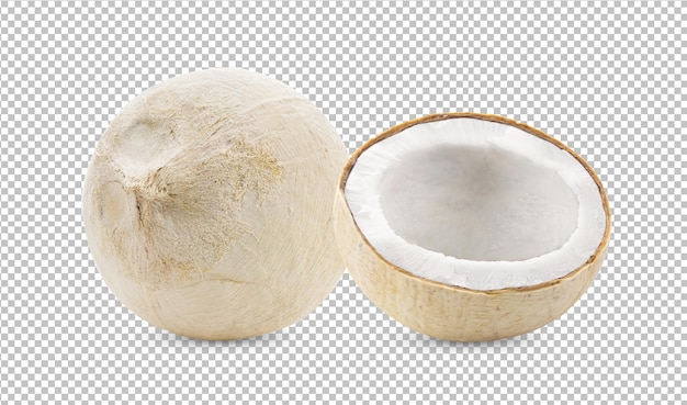 Coconut isolated on alpha layer