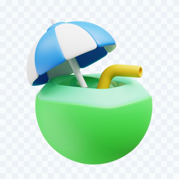 ココナッツジュース 3D イラスト