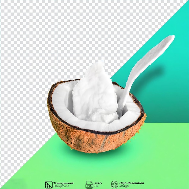 PSD the coconut meat is peeled isolated on transparent background