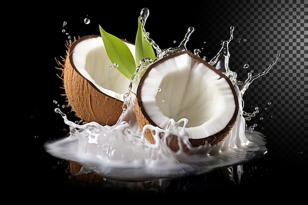 PSD coconut milk oil splash