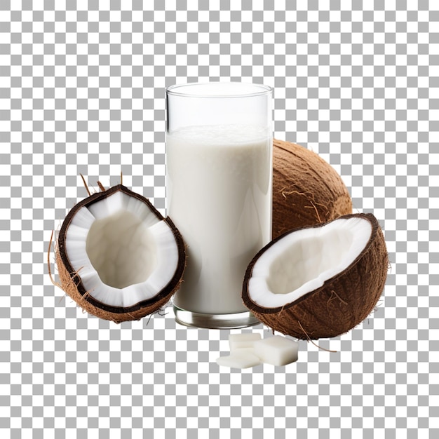 PSD coconut milk on transparent background