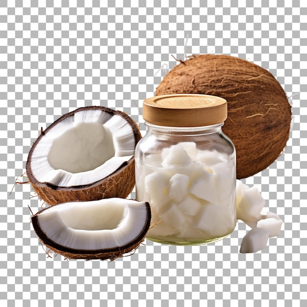 Coconut milk on transparent background