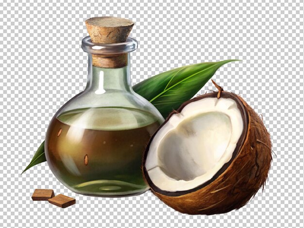 PSD olio di cocco con frutta di cocco