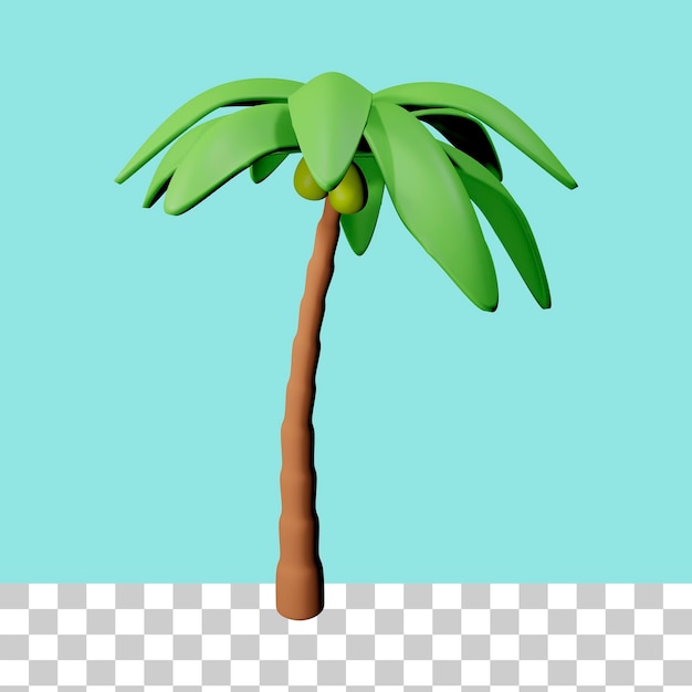 PSD coconut palm 3d illustration