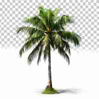 PSD coconut palm tree isolated on transparent background