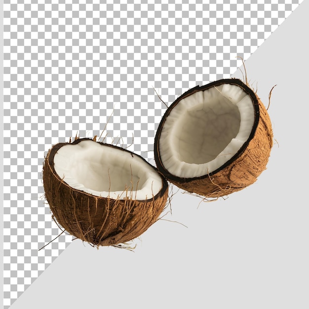 coconut split in half transparent background