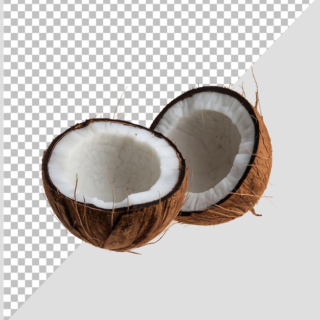 coconut split in half transparent background