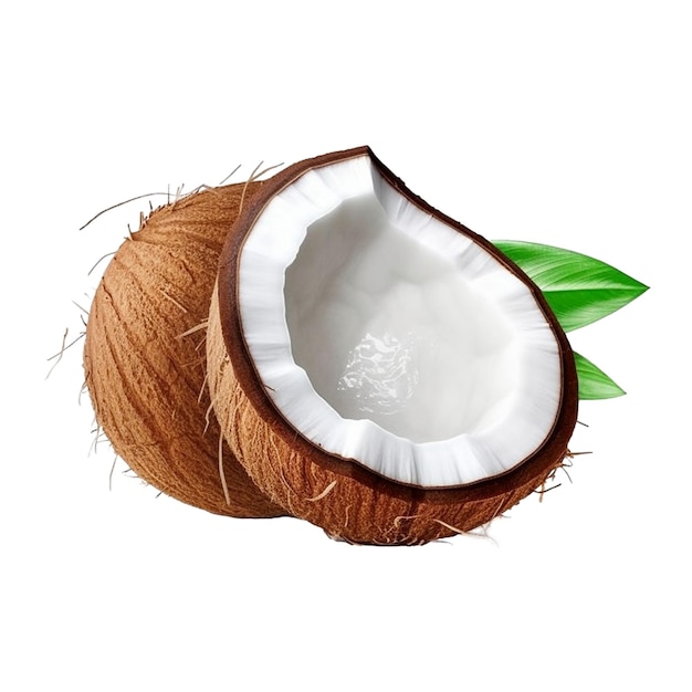 Coconut on transparent background created with generative AI