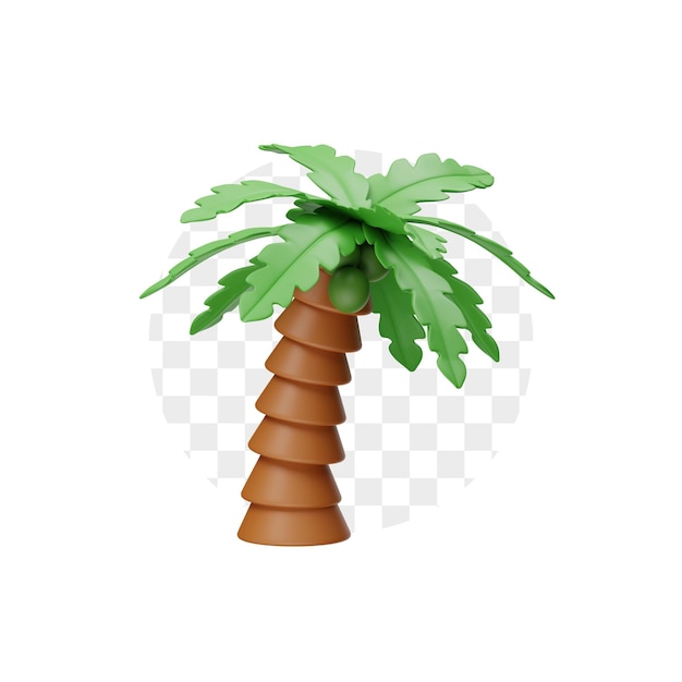 PSD coconut tree 3d icon premium psd