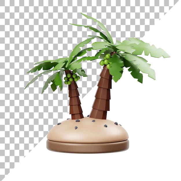 Coconut tree 3d illustration